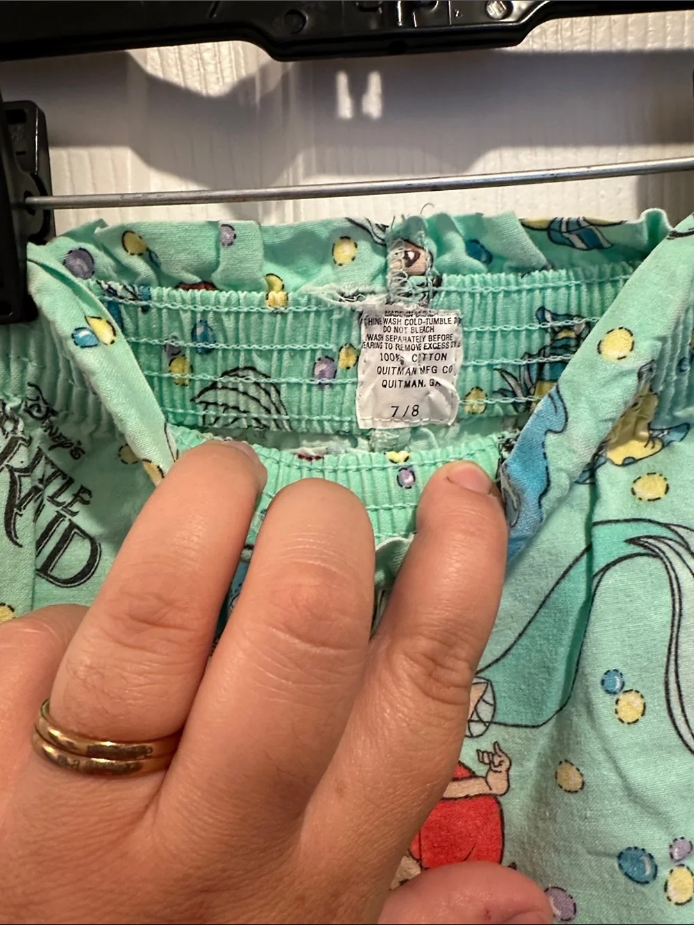 Vintage Disney The Little Mermaid Mint Green Ariel Print Shorts